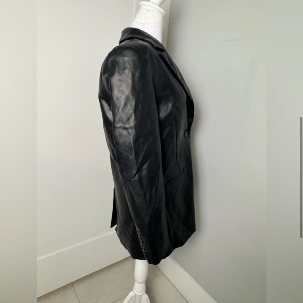 Rebecca Minkoff Black Lambskin Leather Blazer/Size Small - Picture 5 of 10